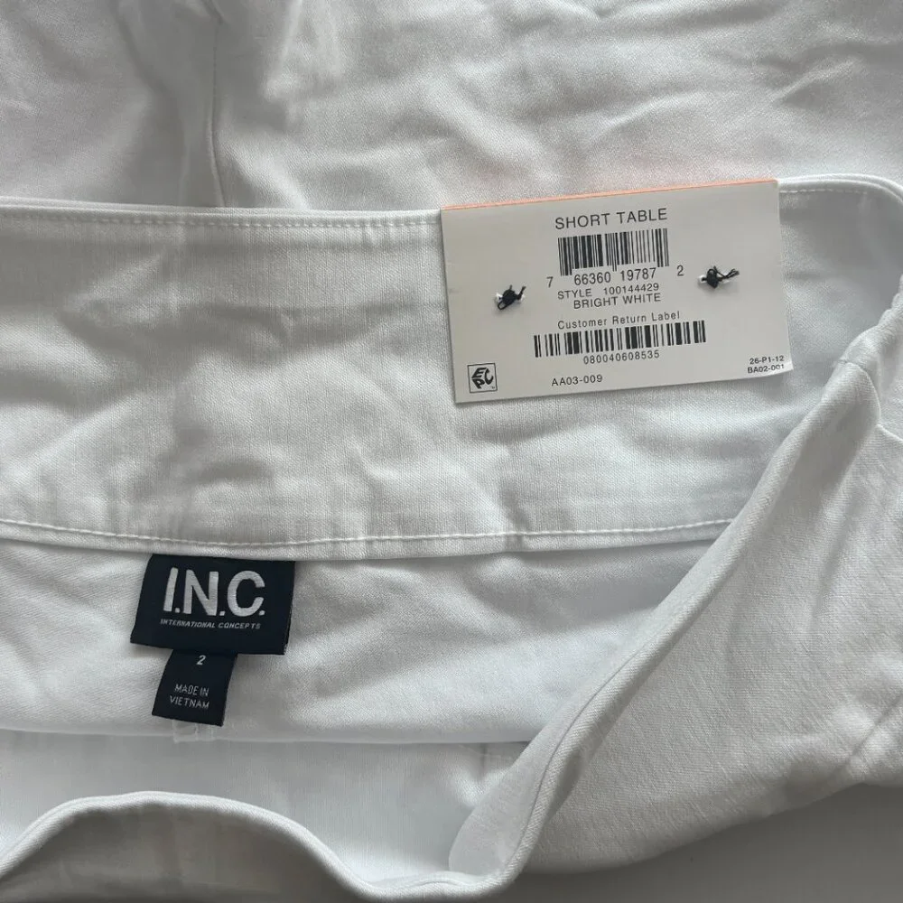 I.N.C. International Concepts Women's Curvy White Mid Rise Pull-On Shorts NWT - Picture 6 of 10